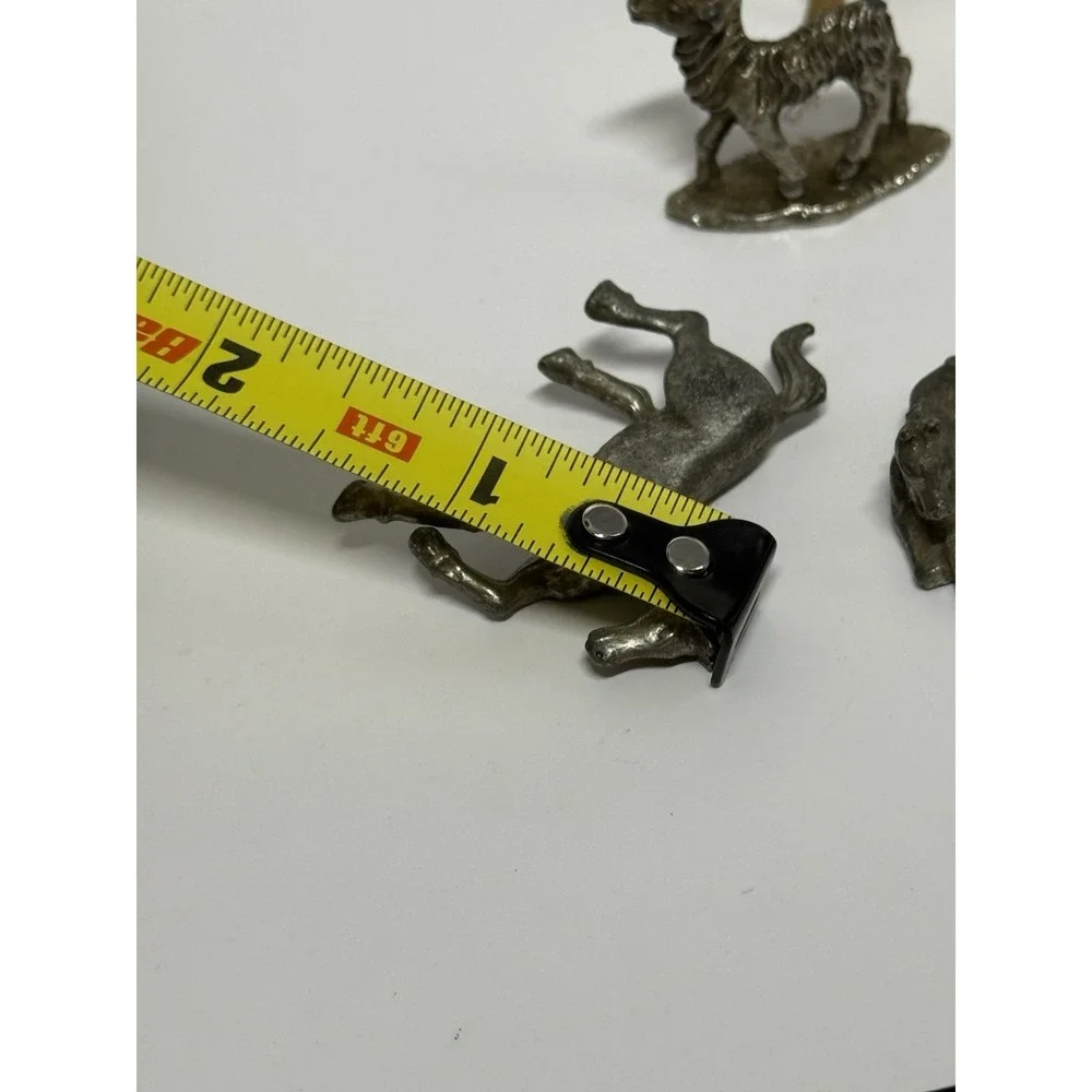 Vintage Brass And Pewter Horse Camel Animal Set Figures Set Of 4